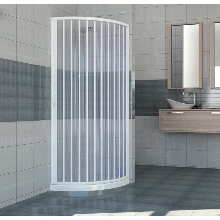 Box doccia a soffietto semicircolare 90x90 - PVC rinforzato