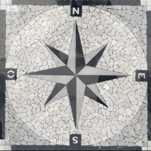 Rosone decorativo 66x66 Wind Rose Nero