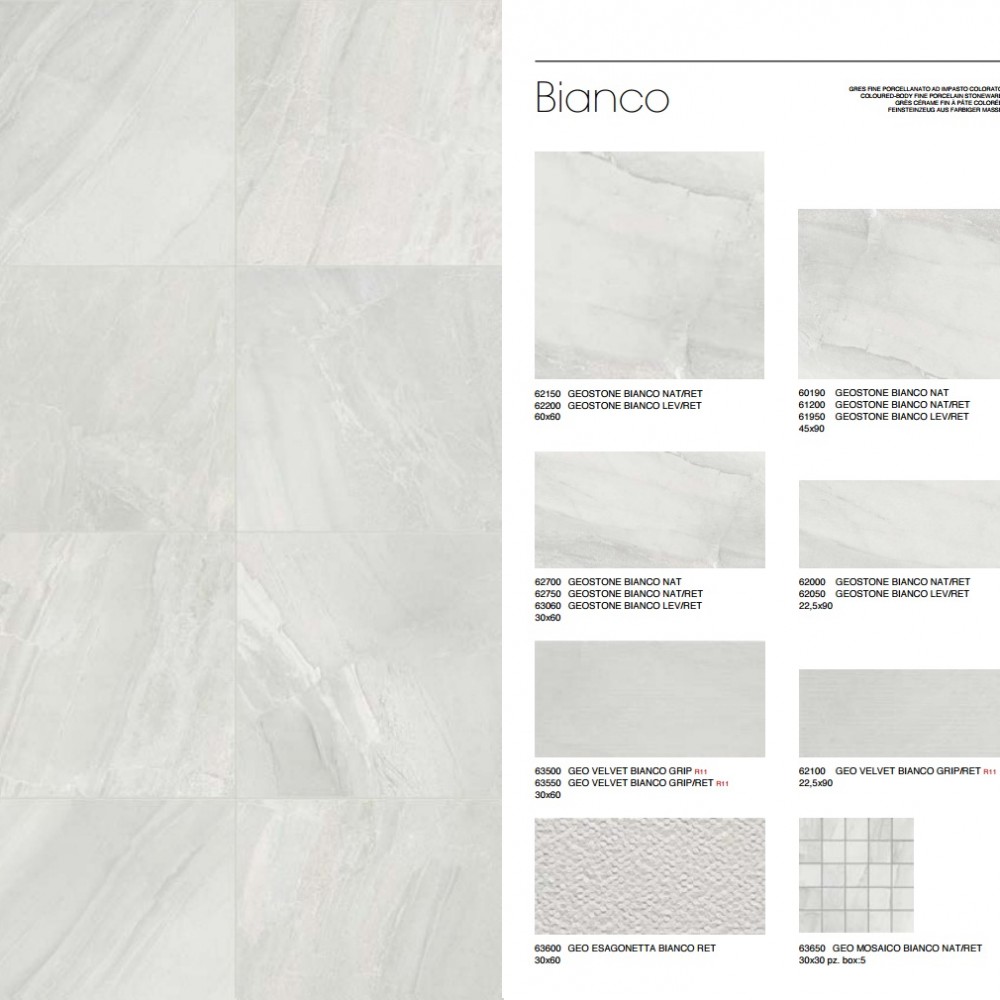 GEOSTONE BIANCO NAT/RET - formato 80x80 - Piemme Valentino