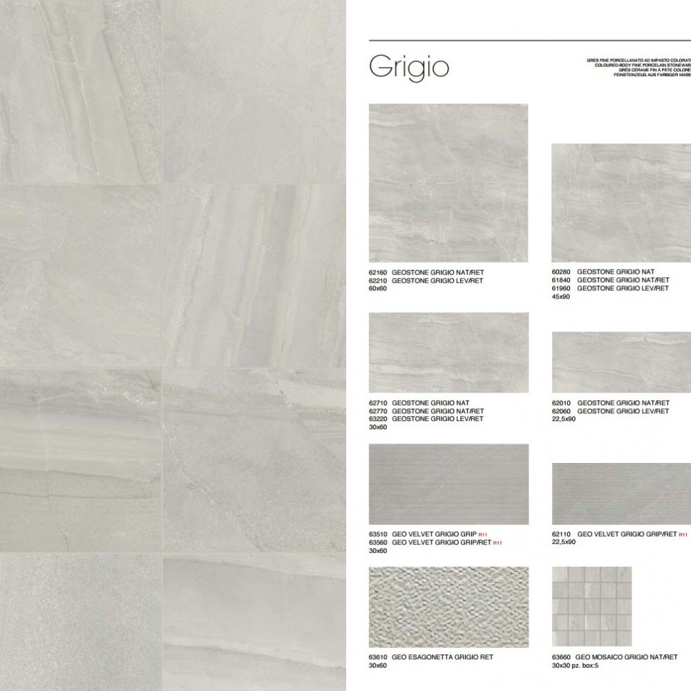 GEOSTONE GRIGIO NAT/RET - formato 60x60 - Piemme Valentino