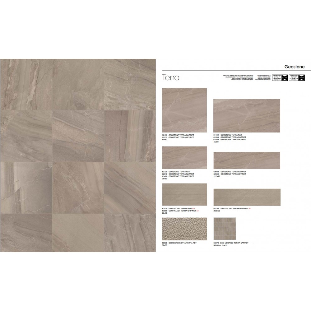 GEOSTONE TERRA NAT/RET - formato 30x60 - Piemme Valentino