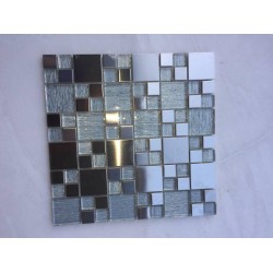 Mosaico su rete Legno Grigio - 30x30 Cm