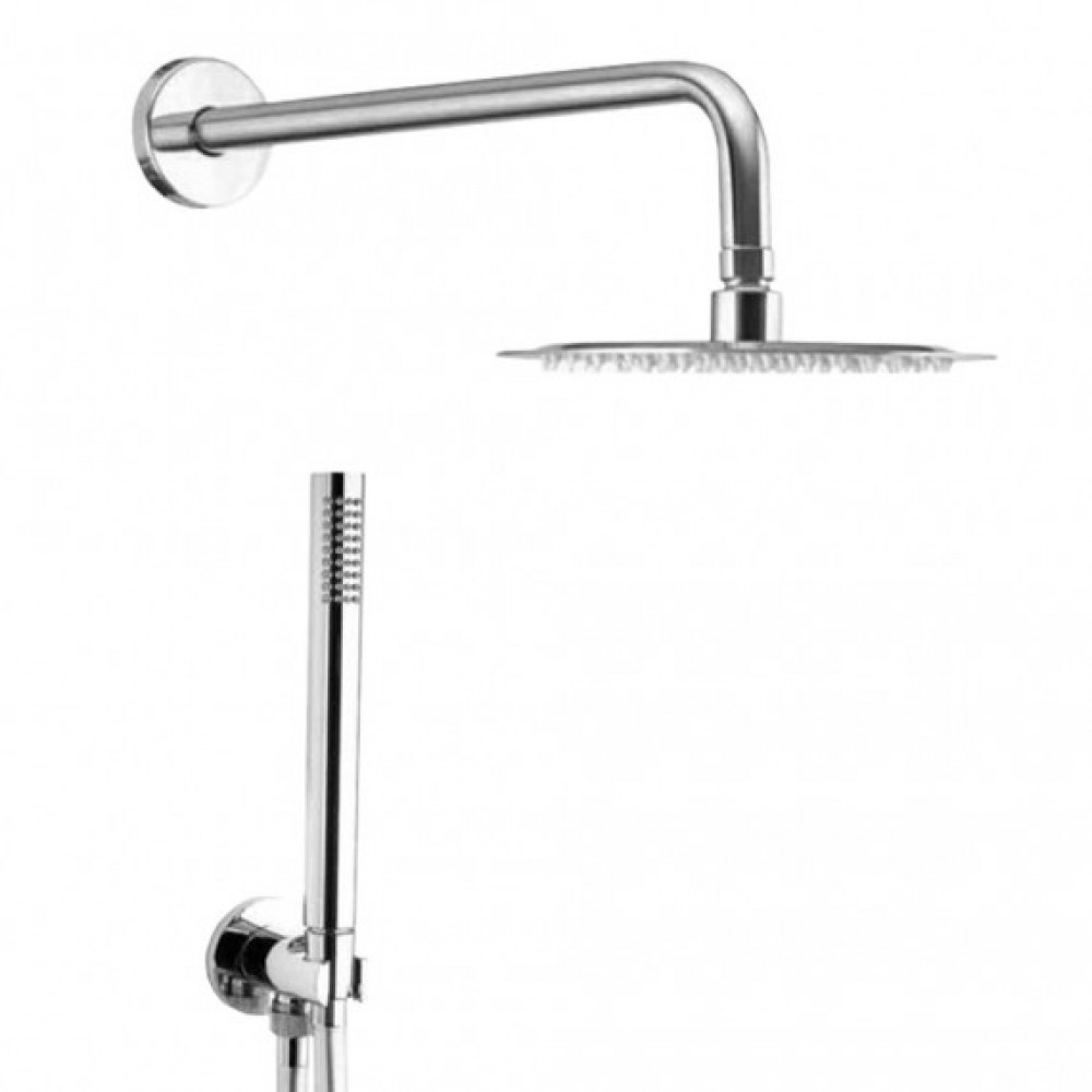 Soffione+kit acciaio inox tondo 20x20 STADER