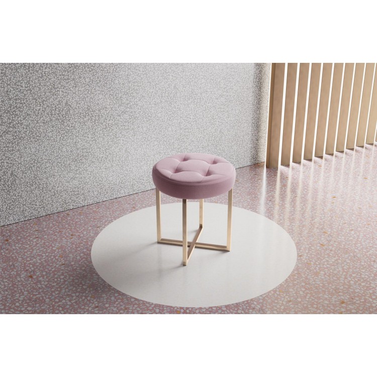 Pouf Tondo con piedi oro h 45 cm