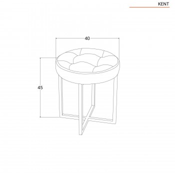 Pouf Tondo con piedi oro h 45 cm