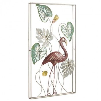 Quadro Flamingo e Palme 90 Cm