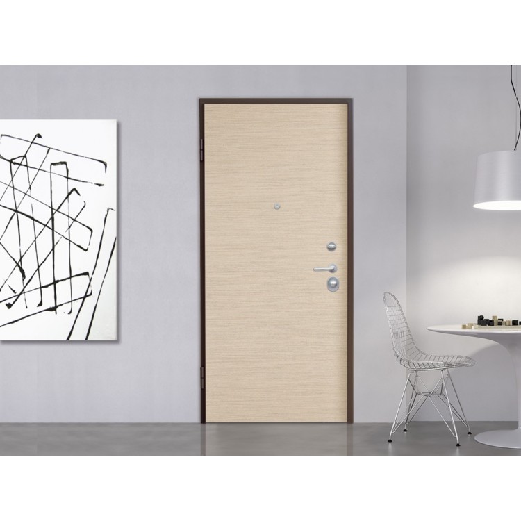 Porta blindata a cilindro europeo, rovere sbiancato (luce netta 90cm )