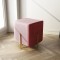 Pouf quadrato in velluto rosa 30x30