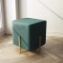 Pouf quadrato in velluto verde 30x30