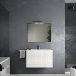 Mobile da bagno Cannettato bianco da 80 Cm