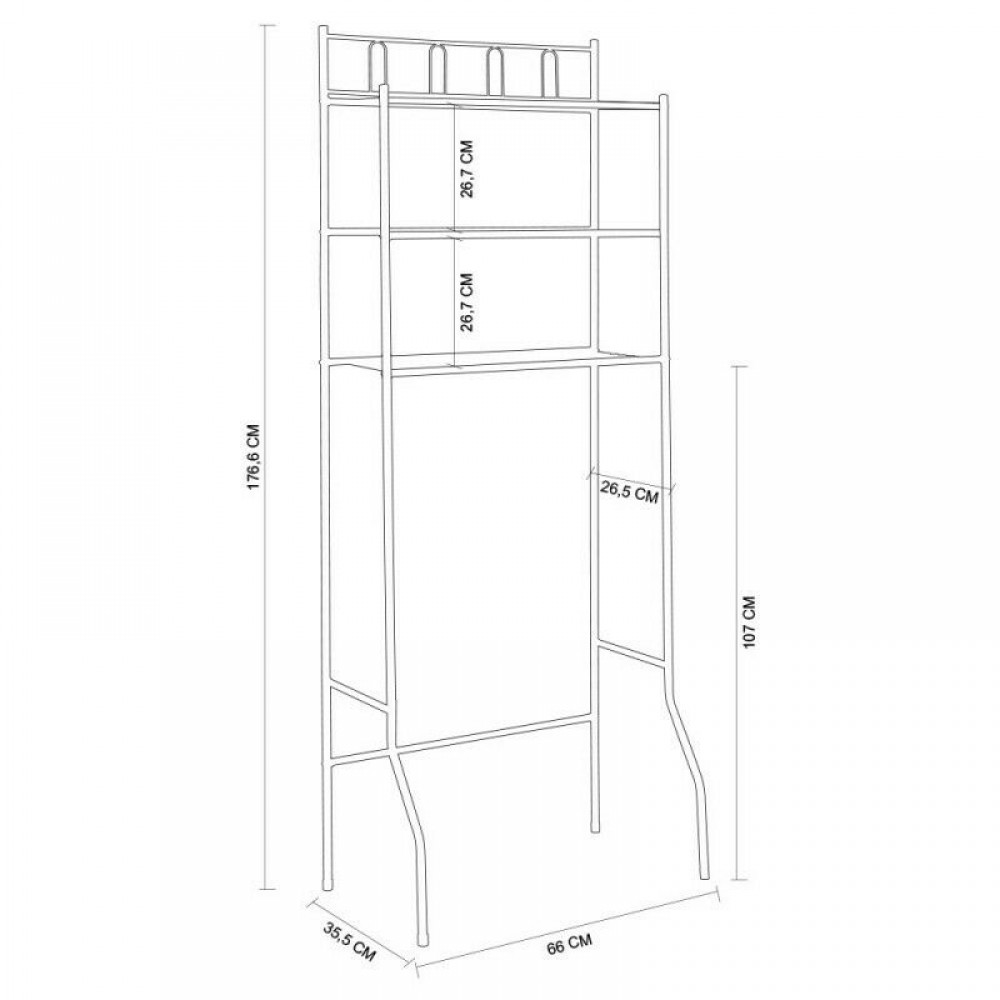 Scaffale sopralavatrice 3 ripiani bianco 