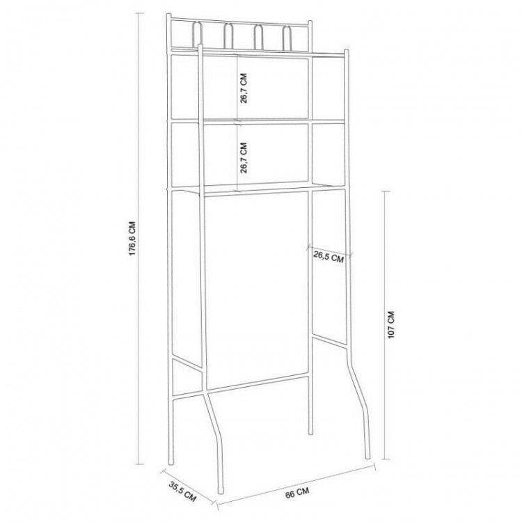 Scaffale sopralavatrice 3 ripiani bianco 